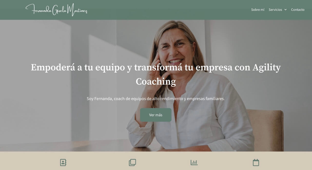 Imagen del sitio web de Fernanda Martinez, Coach profesional