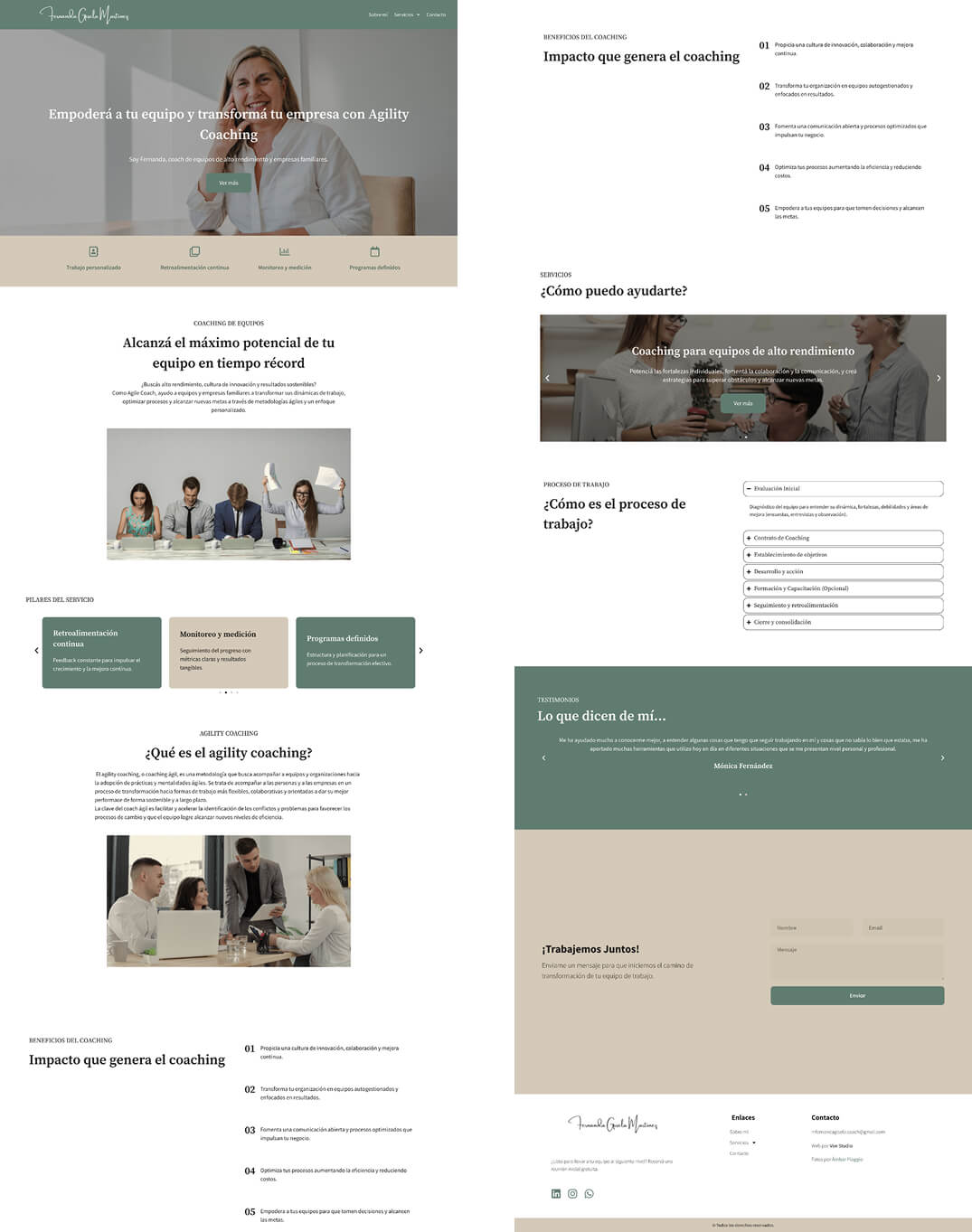 Página de inicio sitio web Fernanda Martinez